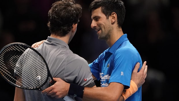 Dominic Thiem and Novak Djokovic